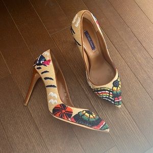 Ralph Lauren raffia woven pumps